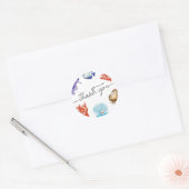 Coastal Chic Watercolor bedankt Ronde Sticker (Envelop)