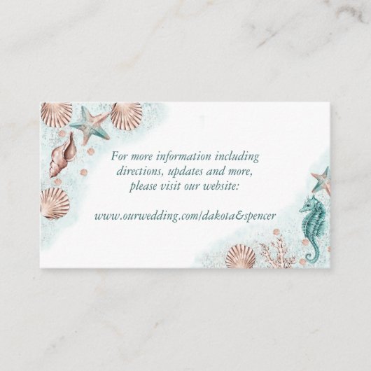 Coastal Chic | Website over Blauwgroen en koraalri Informatiekaartje (Voorkant)