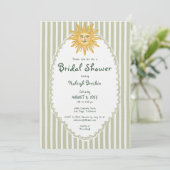 Coastal Chic Whimsical Sun Palm Bridal Shower Kaart (Staand voorkant)