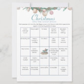 Coastal Chinoiserie Christmas Bingo kaart (Voorkant)