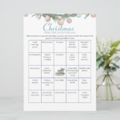 Coastal Chinoiserie Christmas Bingo kaart (Staand voorkant)