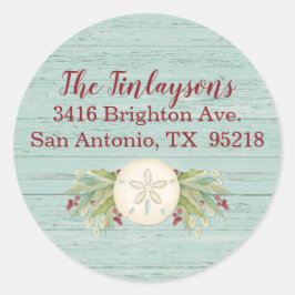 Coastal Christmas Beach Retour Adres Label