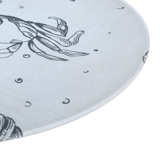 Coastal Christmas Beach Zee Creatures Blue Snijplank (Hoek)