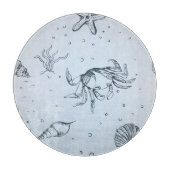 Coastal Christmas Beach Zee Creatures Blue Snijplank (Voorkant)