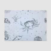 Coastal Christmas Beach Zee Creatures Blue Tissuepapier (Voorkant)