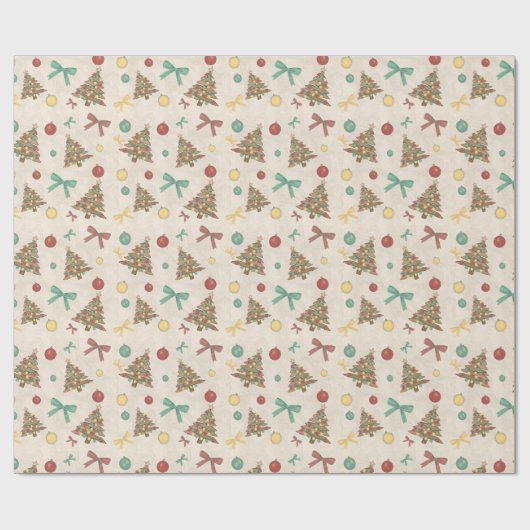 Coastal Christmas - Driftwood Christmas Trees Cadeaupapier (Vlak)