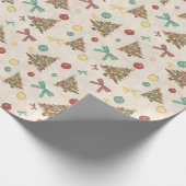 Coastal Christmas - Driftwood Christmas Trees Cadeaupapier (Hoek)