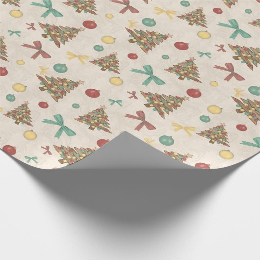 Coastal Christmas - Driftwood Christmas Trees Cadeaupapier (Hoek)