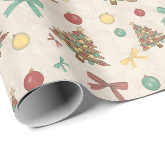 Coastal Christmas - Driftwood Christmas Trees Cadeaupapier (Rol Hoek)