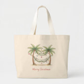 Coastal Christmas Palm Trees With Hammock Grote Tote Bag (Voorkant)