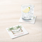 Coastal Christmas Palm Trees With Hammock Kartonnen Onderzetters (Insitu)