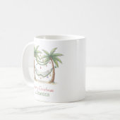 Coastal Christmas Palm Trees With Hammock Koffiemok (Voorkant links)