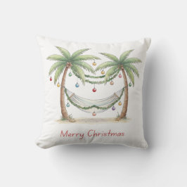 Coastal Christmas Palm Trees With Hammock Kussen