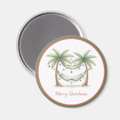 Coastal Christmas Palm Trees With Hammock Magneet (Voorkant / Achterkant)