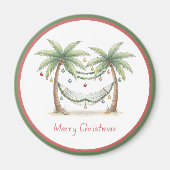 Coastal Christmas Palm Trees With Hammock Magneet (Voorkant)