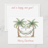 Coastal Christmas Palm Trees With Hammock Notitiekaartje (Voorkant / Achterkant)