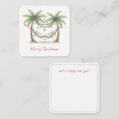 Coastal Christmas Palm Trees With Hammock Notitiekaartje (Voorkant / Achterkant)