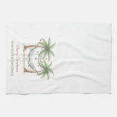 Coastal Christmas Palm Trees With Hammock Theedoek (Horizontaal)