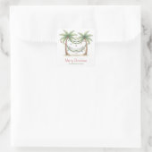 Coastal Christmas Palm Trees With Hammock Vierkante Sticker (Tas)