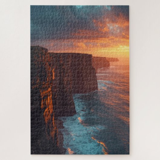 Coastal Cliff Sunset Jigsaw Puzzle Legpuzzel (Verticaal)