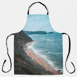 Coastal Cliffside Waves Apron Schort