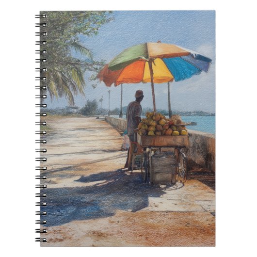 Coastal Coconut Cart Notitieboek (Voorkant)