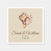 Coastal Conch Seashell | Gepersonaliseerd Servet (Voorkant)