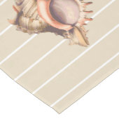 Coastal Conch Seashell & Stripes Medium Tafelloper (Hoek)