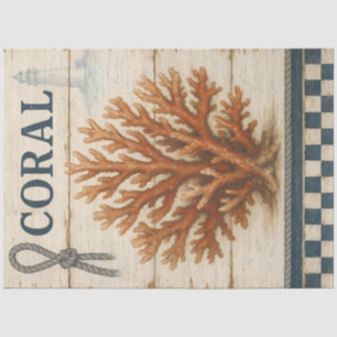 Coastal Coral   Decoupage voor nautische zomerdeco Tissuepapier