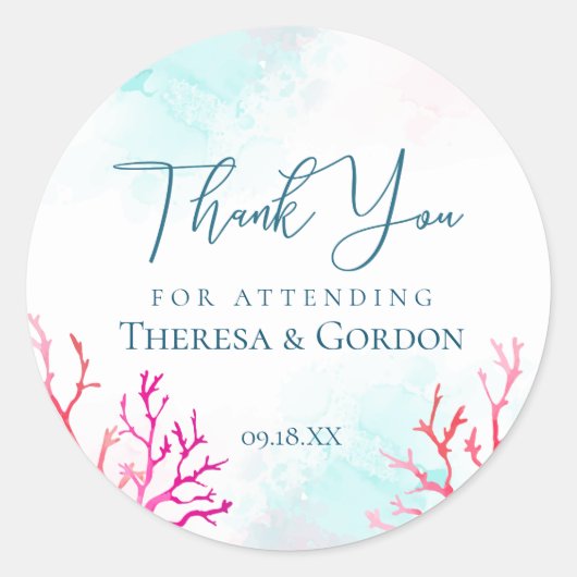 Coastal Coral Reef Dank u Stickers (Voorkant)