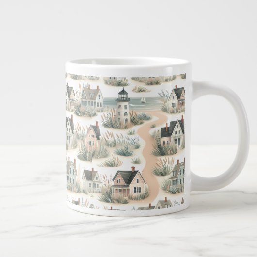 Coastal Cottage Lighthouse Pattern Grote Koffiekop (Rechts)