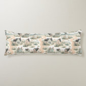 Coastal Cottage Lighthouse Pattern Lichaamskussen (Voorkant)