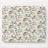 Coastal Cottage Lighthouse Pattern Muismat (Voorkant)