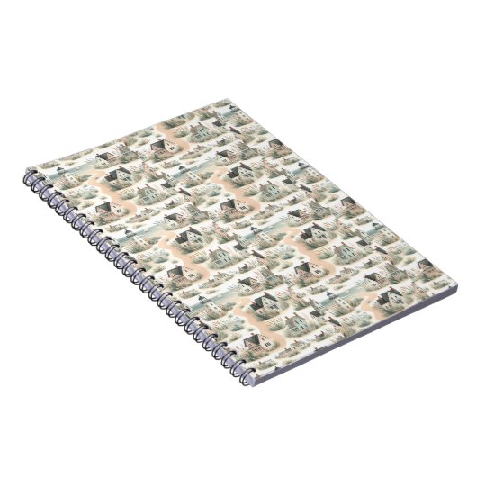 Coastal Cottage Lighthouse Pattern Notitieboek (Rechterzijde)