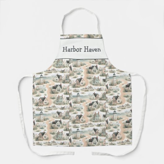 Coastal Cottage Lighthouse Pattern Schort (Voorkant)