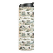 Coastal Cottage Lighthouse Pattern Thermosbeker (Gedraaid links)