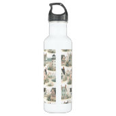 Coastal Cottage Lighthouse Pattern Waterfles (Achterkant)