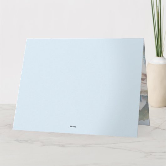 Coastal Cottage Seaside Rowboat Bloom Kaart (Achterkant)