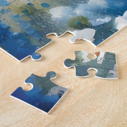 Coastal Cottage Seaside Rowboat Bloom Legpuzzel (Zijkant)