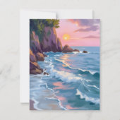 Coastal Cotton Candy Sunset Watercolor Paint Card (Voorkant)