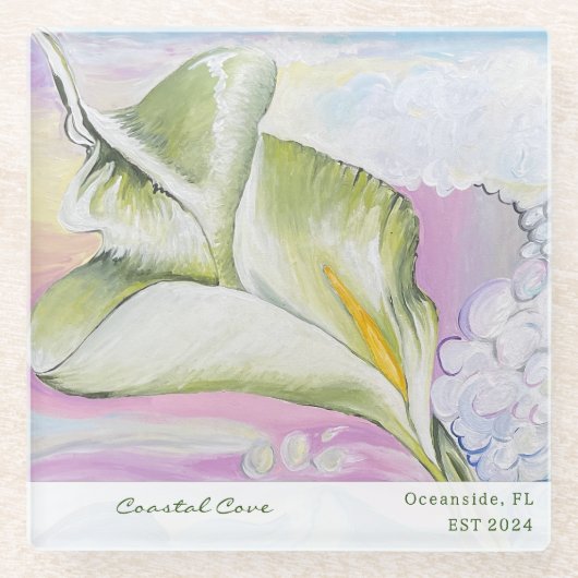 Coastal Cove Ocean Beach House Coaster Glazen Onderzetter (Voorkant)