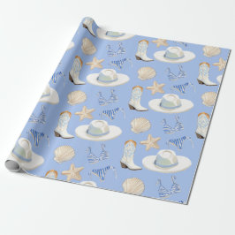 Coastal Cowgirl Bach Club Pattern Wrapping Paper Cadeaupapier