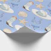 Coastal Cowgirl Bach Club Pattern Wrapping Paper Cadeaupapier (Hoek)
