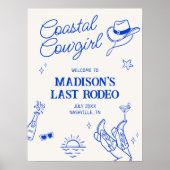 Coastal Cowgirl Bachelorette Downloadbaar Welkom Poster (Voorkant)