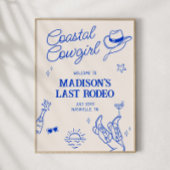 Coastal Cowgirl Bachelorette Downloadbaar Welkom Poster