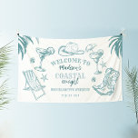 Coastal Cowgirl Bachelorette Party Banner<br><div class="desc">Vier in stijl met onze Kust Bachelorette Party Banner. Dit retro-stijlbord heeft charmante, met de hand getekende illustraties, die de ontspannen kustsfeer combineren met de flair van cowgirl. Ideaal om de toon te zetten voor een leuk en onvergetelijk weekend, deze banner is ideaal voor elk zomerse vrijgezellenfeest of vrijgezellenweekend dat...</div>