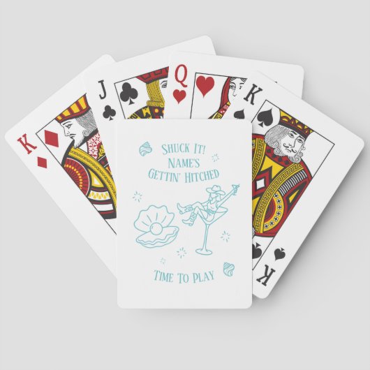 Coastal Cowgirl Bachelorette Stickers Pokerkaarten (Achterkant)