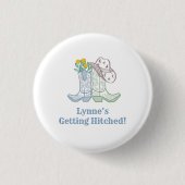 Coastal Cowgirl Bachelorette Wedding Vrijgezellenf Ronde Button 3,2 Cm (Voorkant)