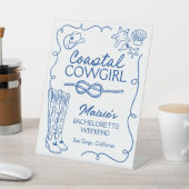 Coastal Cowgirl Bachelorette Weekendteken Reclamebord Met Voetstuk (Insitu)