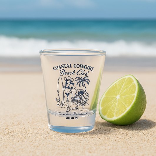 Coastal Cowgirl Beach Club Bachelorette Shot Glas